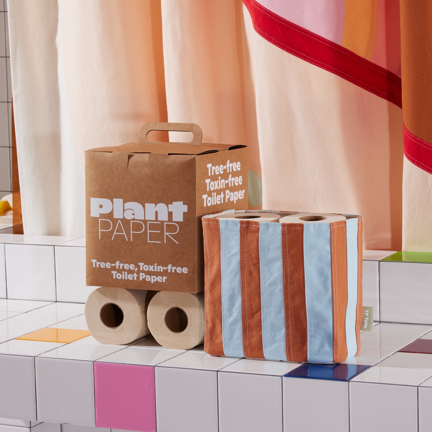 TP Tote in Major packed with toilet paper in bathroom