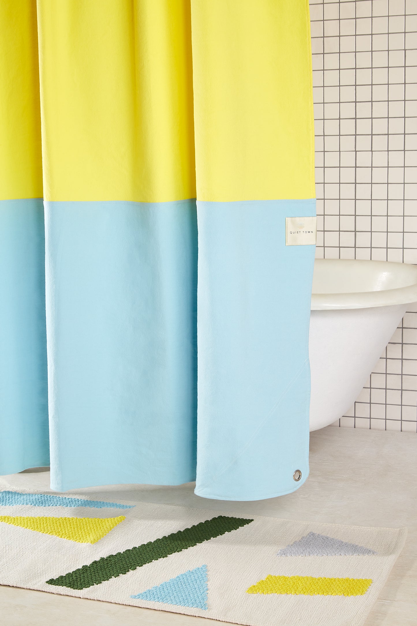 Ataco Sky Bath Rug runner flat on the bathroom floor
