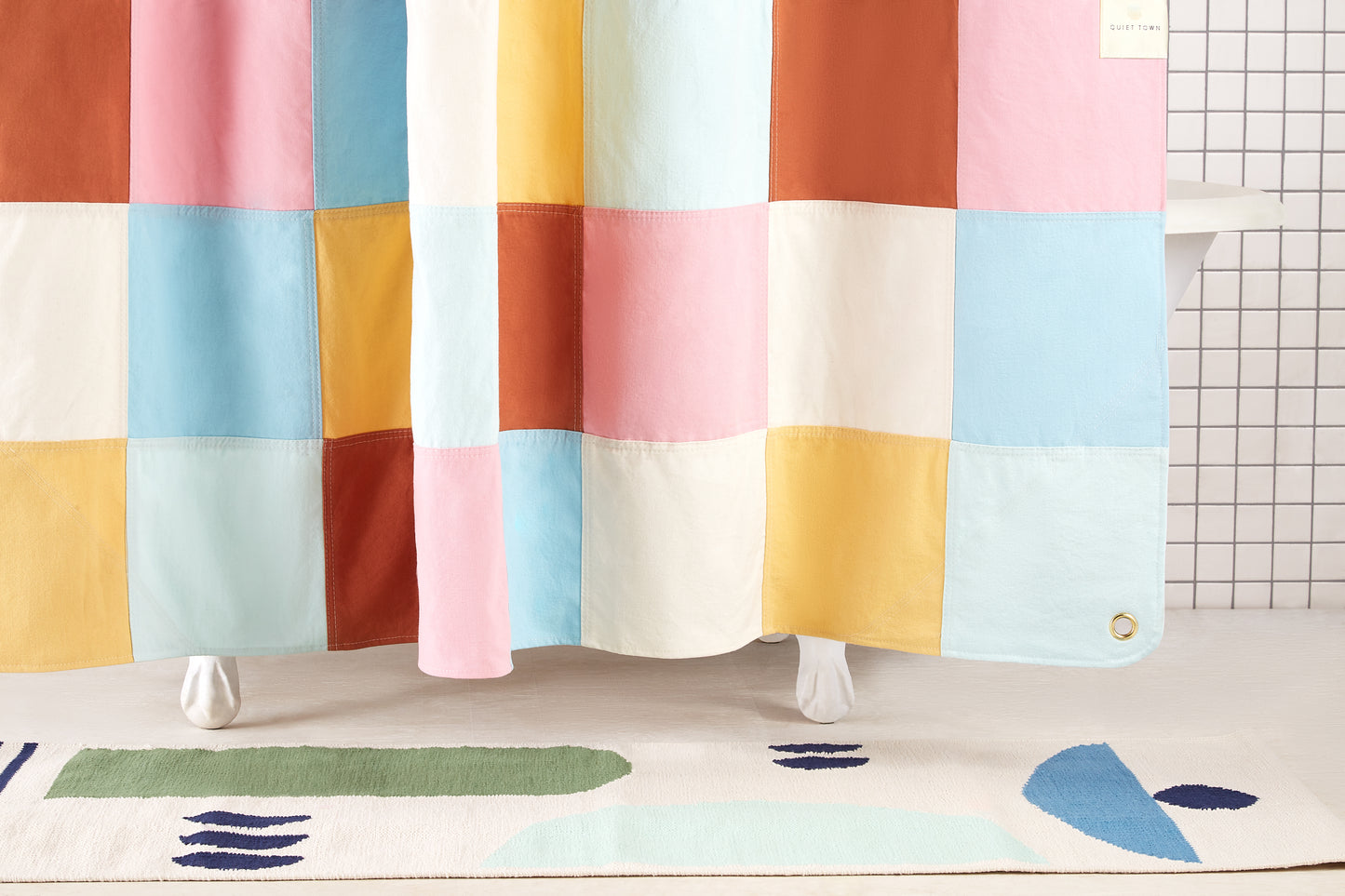 Arco High Bath Rug runner flat on the bathroom floor