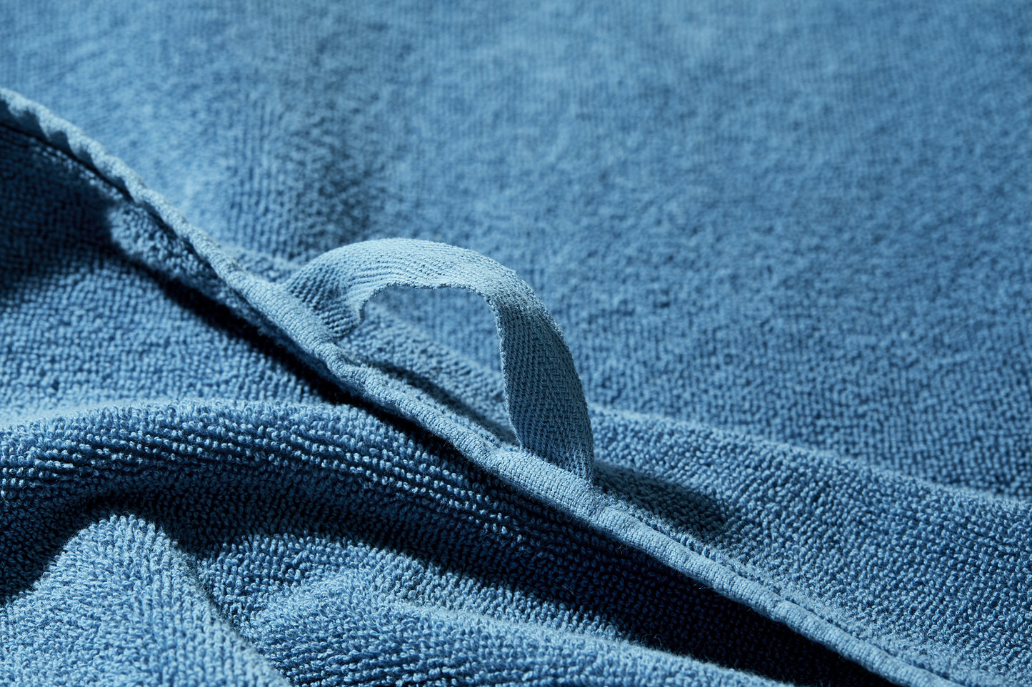Quiet Towel Atlantic detail shot of hanging tab