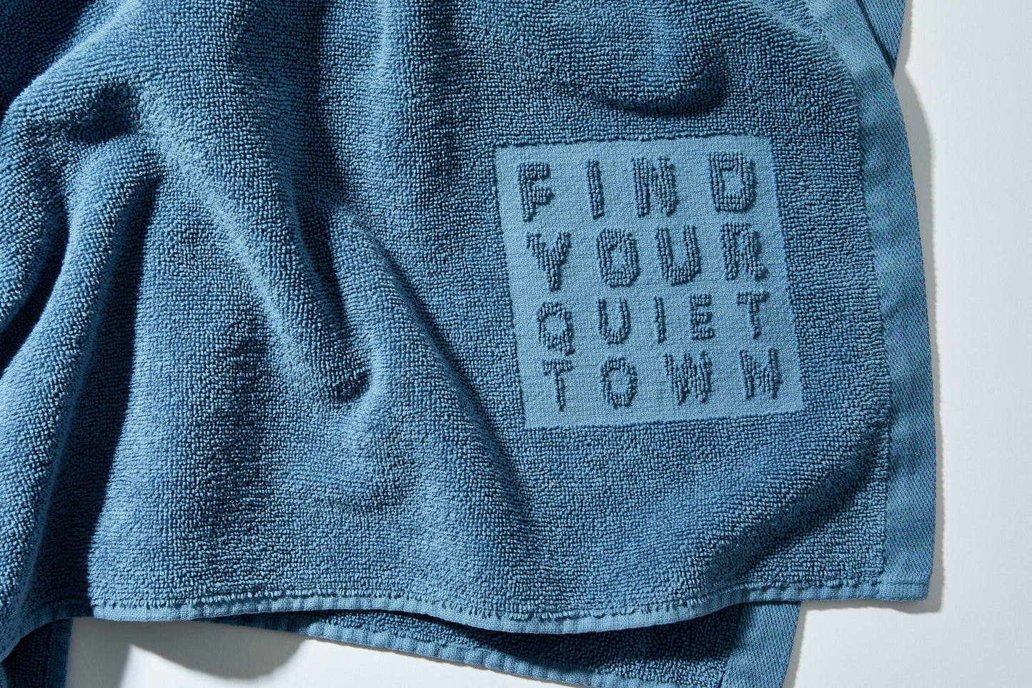 Quiet Towel Atlantic detail shot of Quiet Town Logo