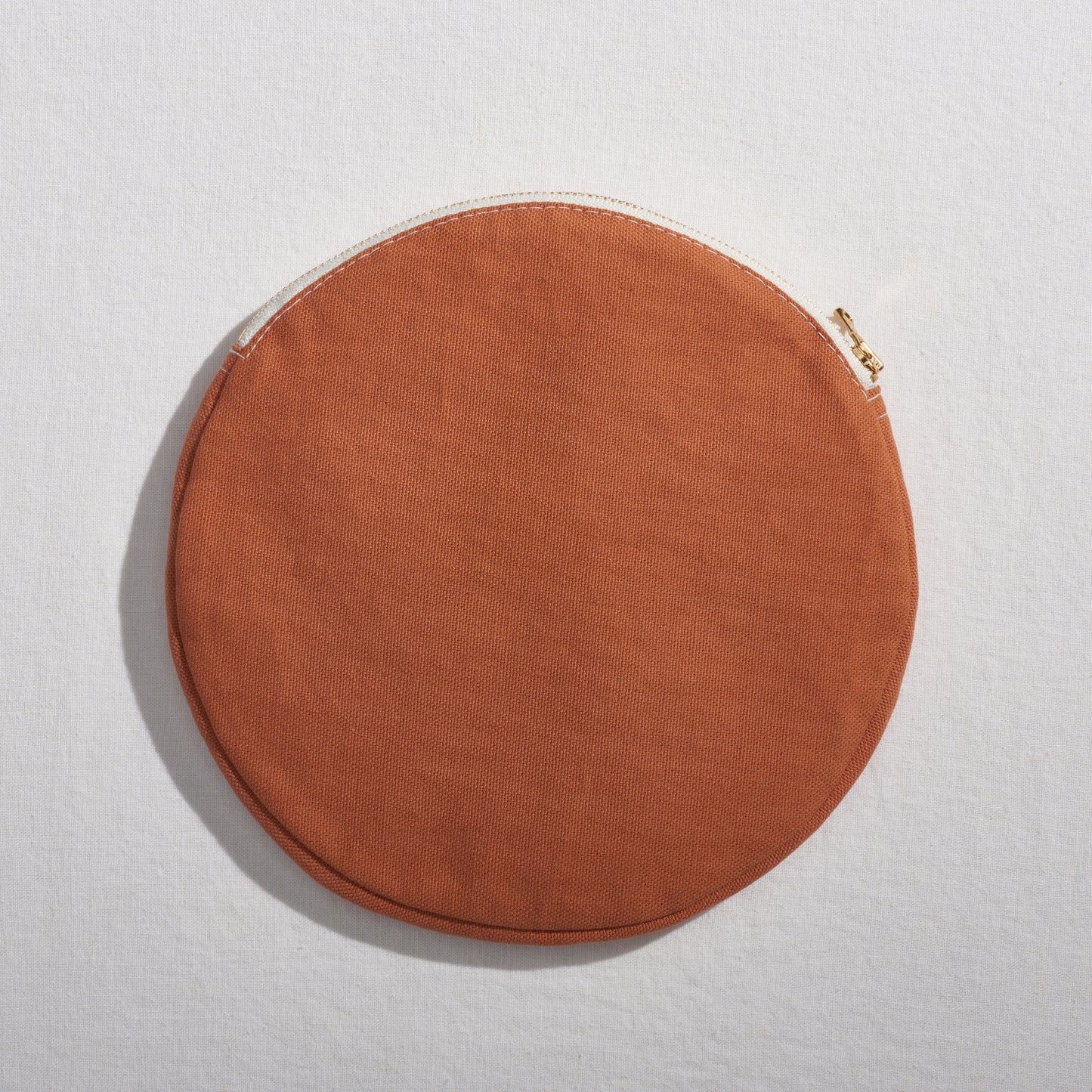 Re:Canvas "Threes" Pouch in Desert front view of circle pouch