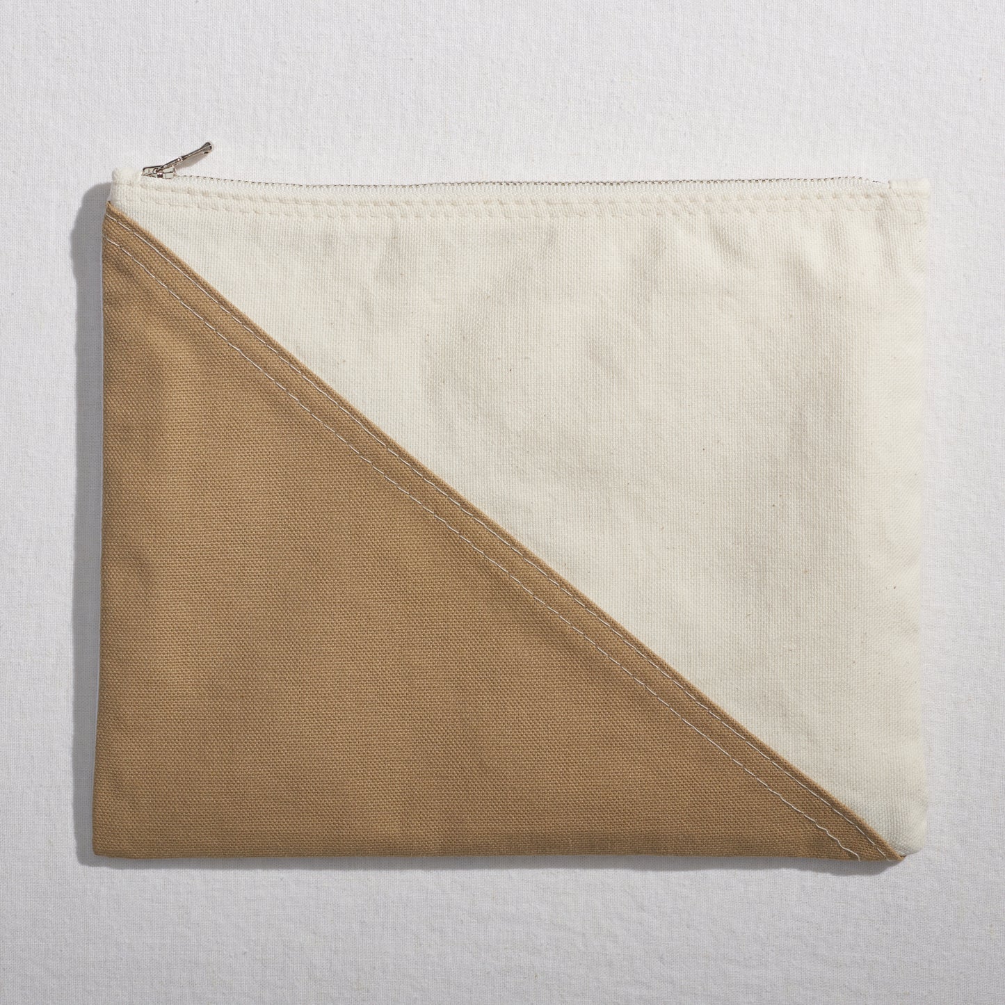 Re:Canvas "Threes" Pouch in Driftwood front view of large pouch
