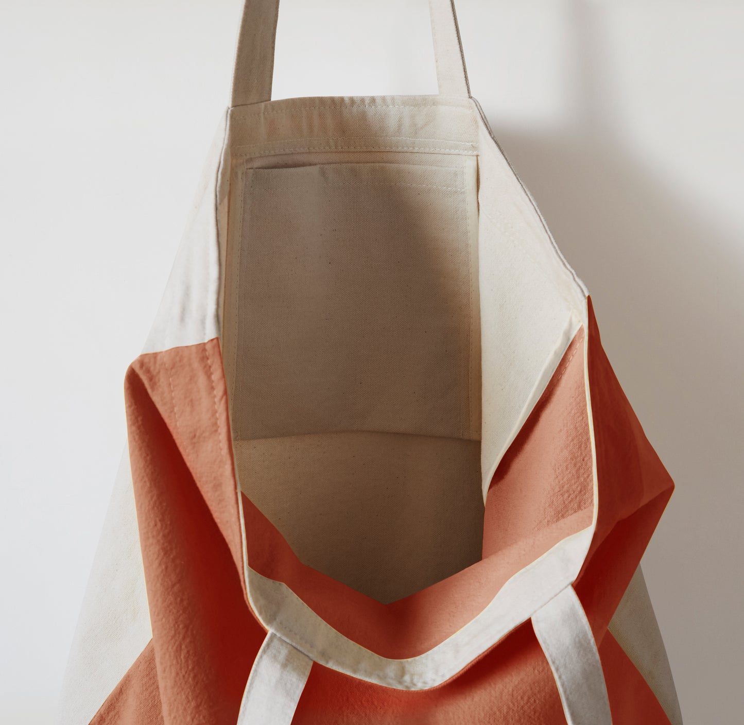 Re:Canvas Tote Clay detail view of inside