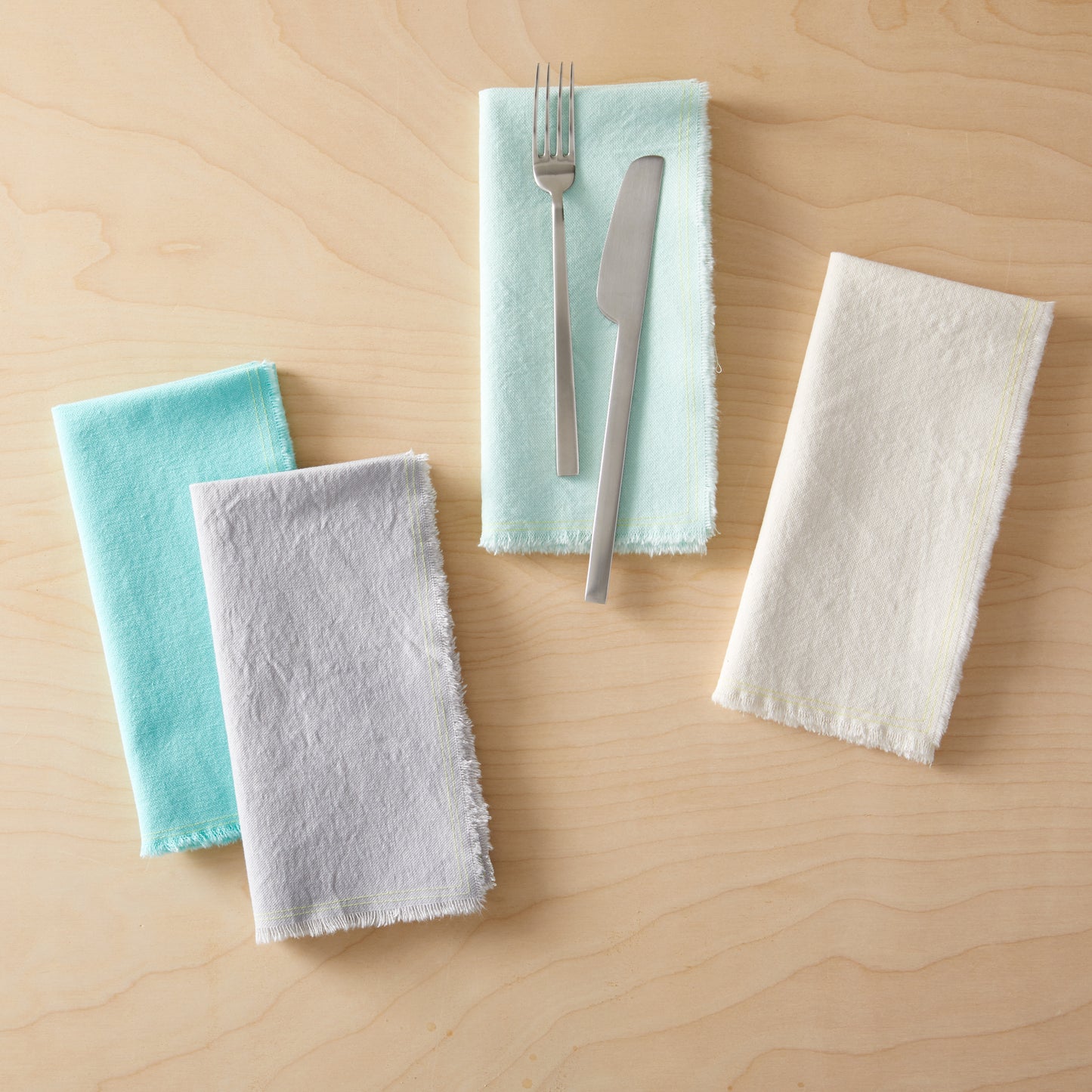 Napkins in Mint with tableware