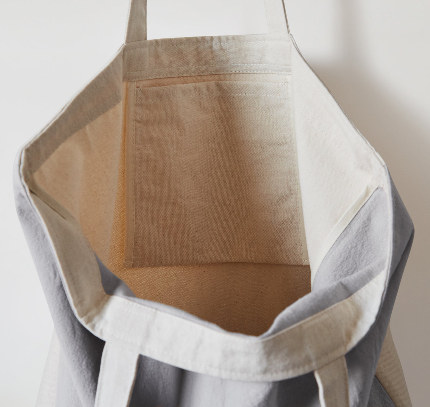 Re:Canvas Tote Driftwood detail view of inside