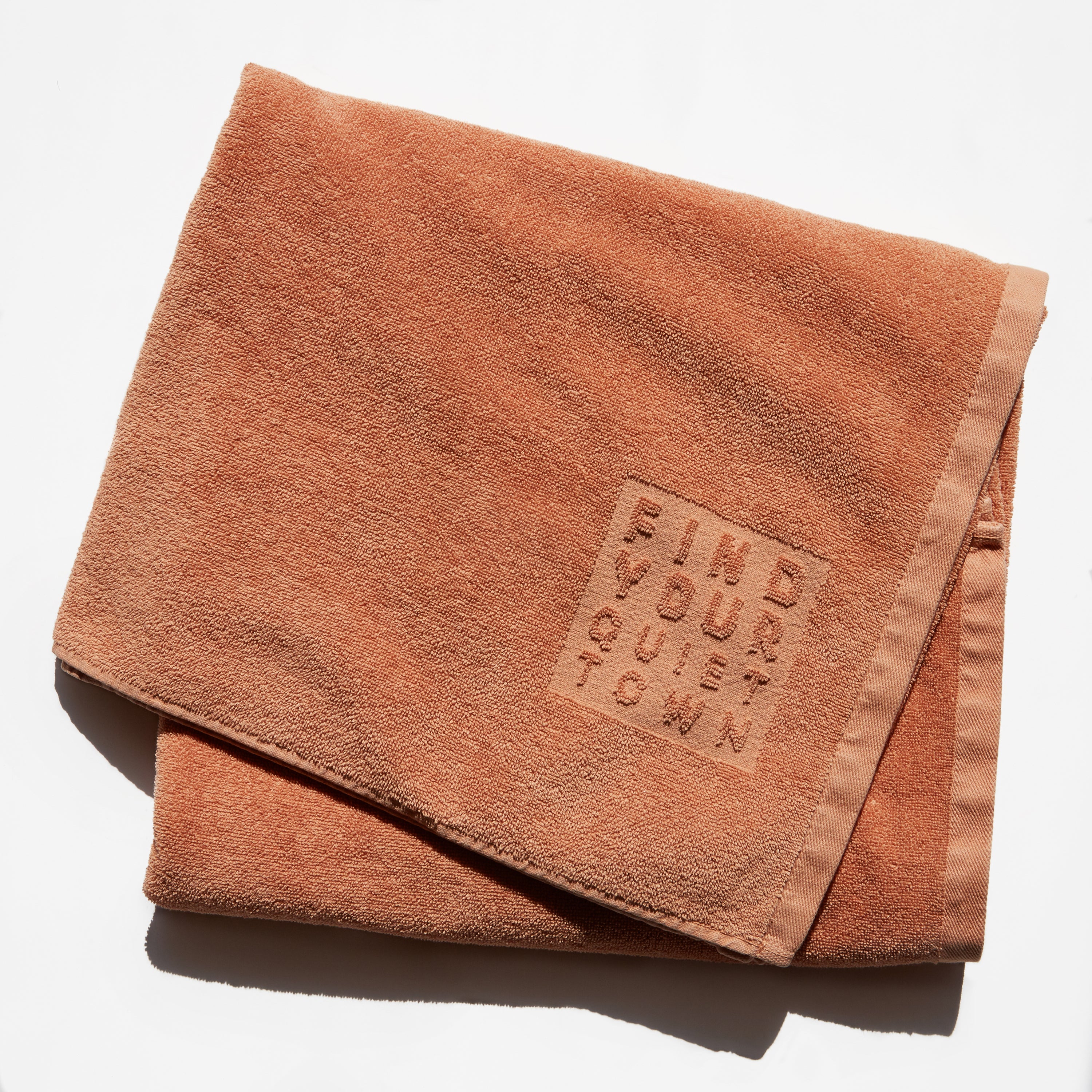 Quiet Towel Clay, Orange Cotton Bath Towel
