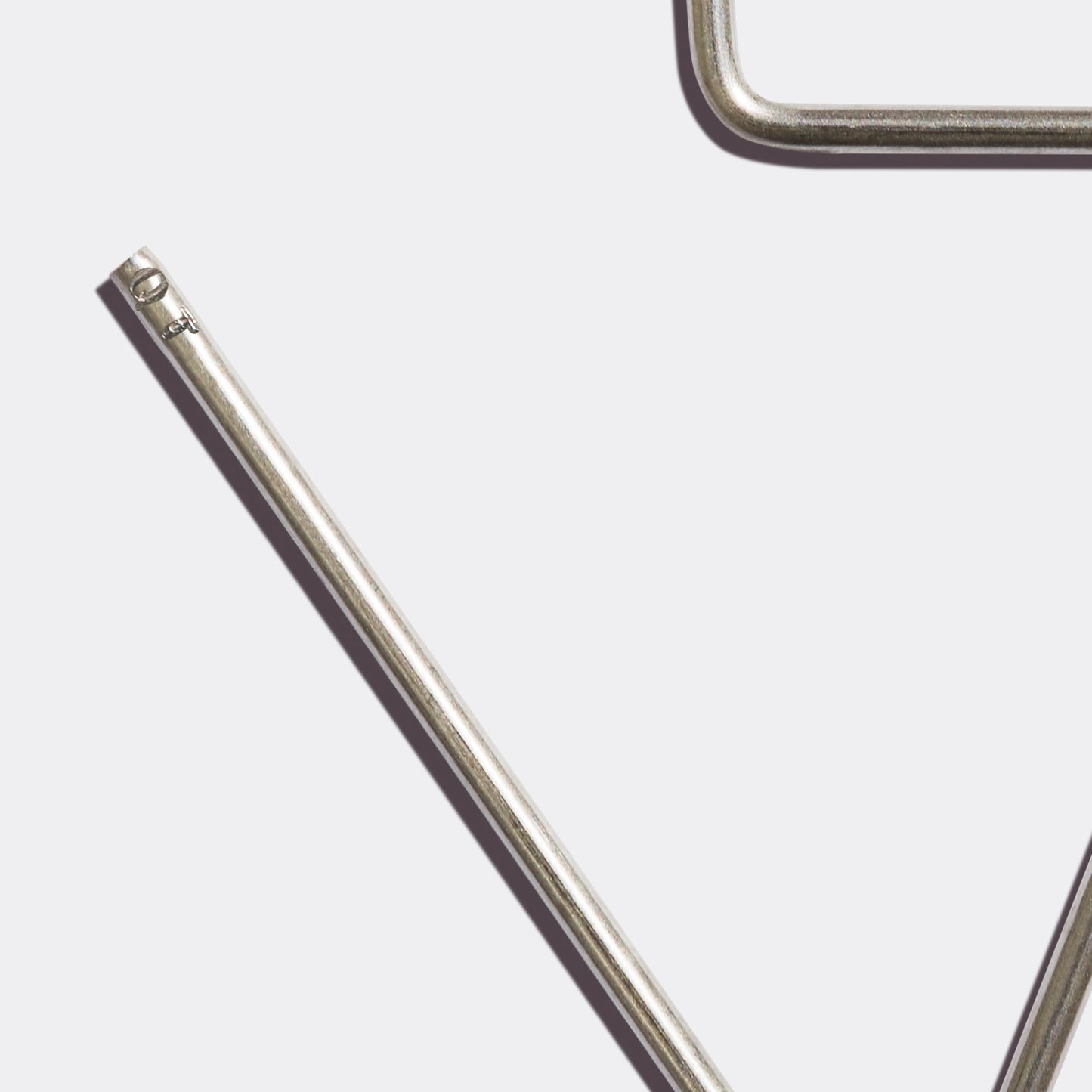 Venice Hook Stainless detail view of embossed QT