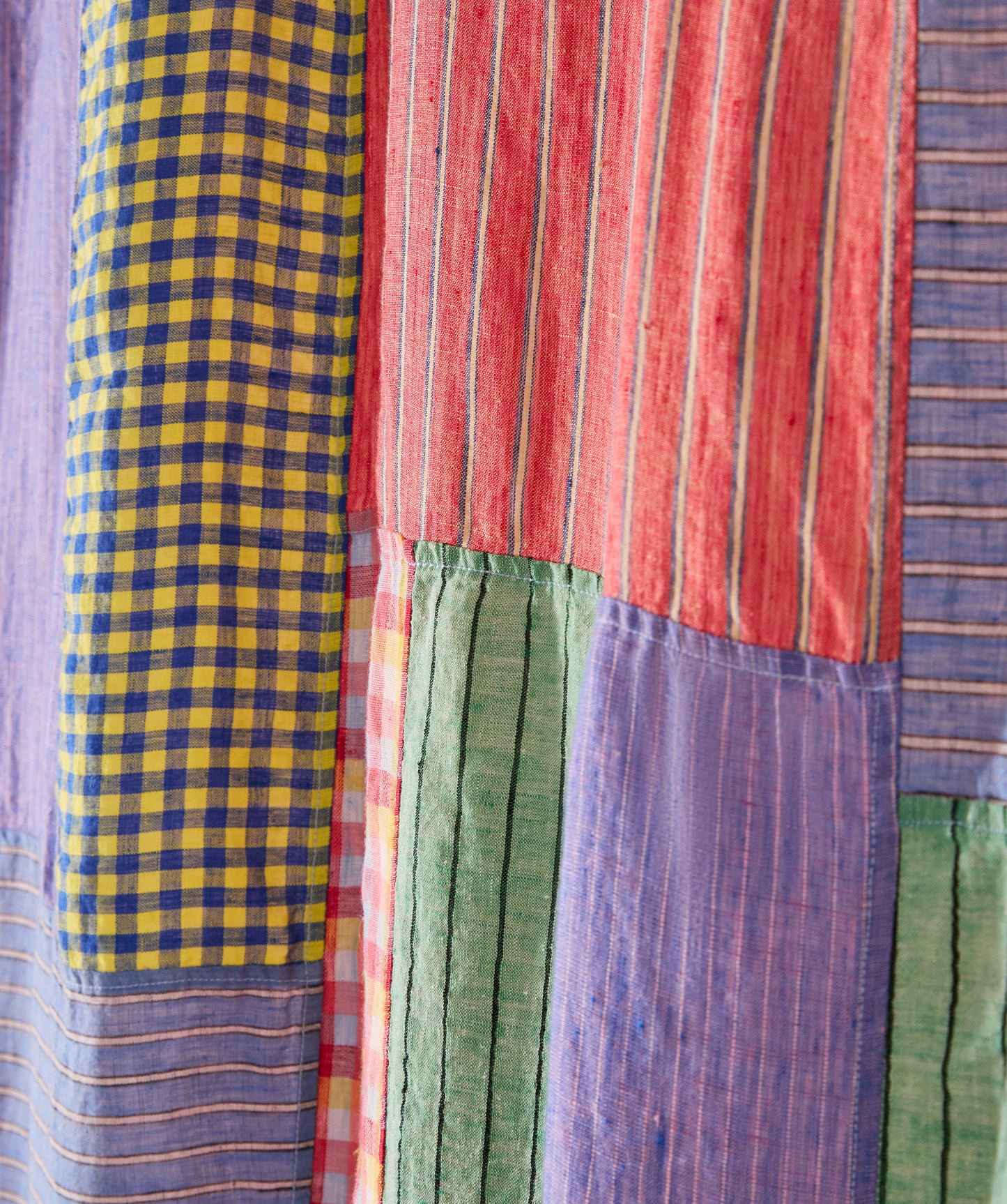 End Bits Linen Shower Curtain in Candy