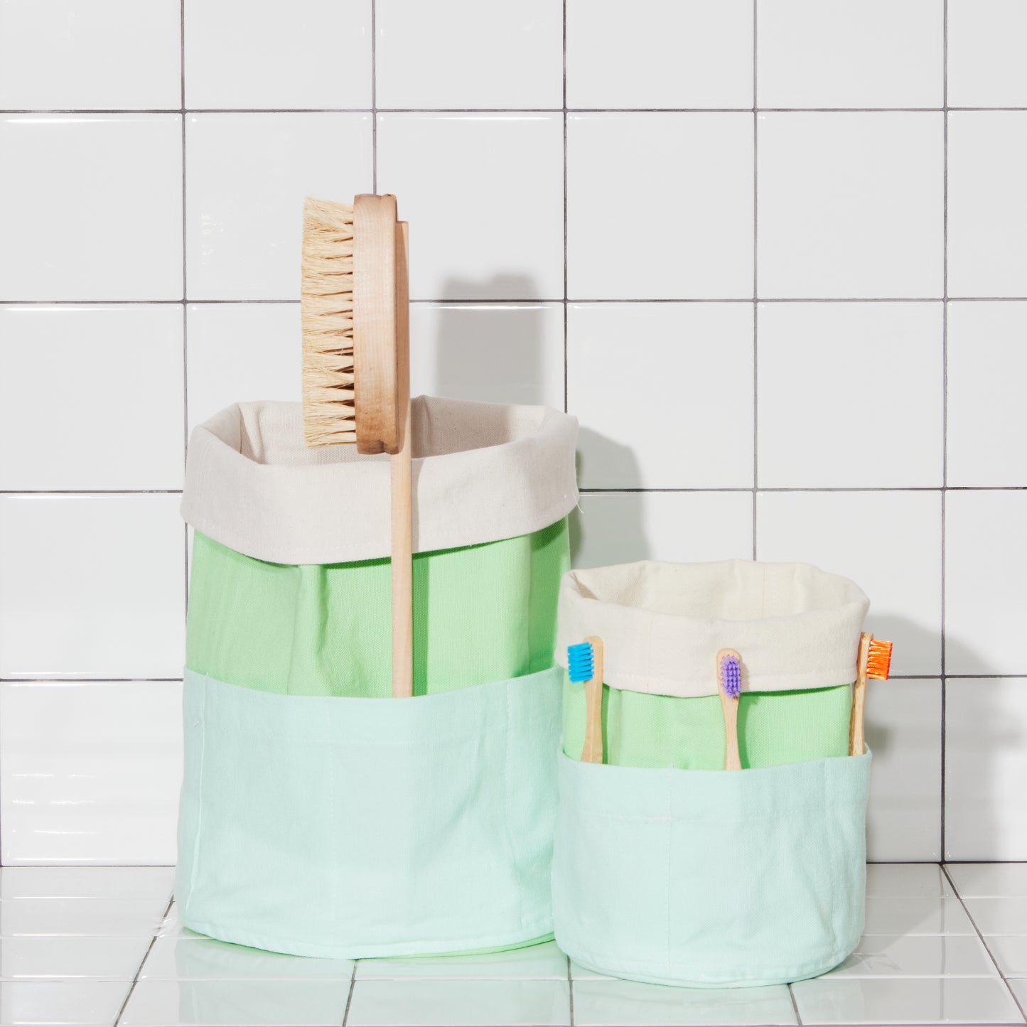 Re:Canvas Cucumber Reversible Stash Bin Set