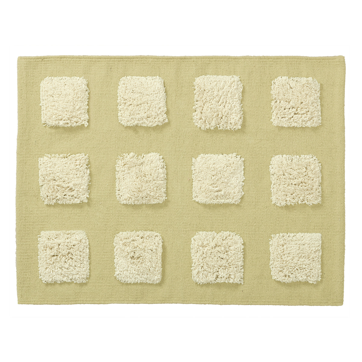 limey green textrued bath rug on a white background.