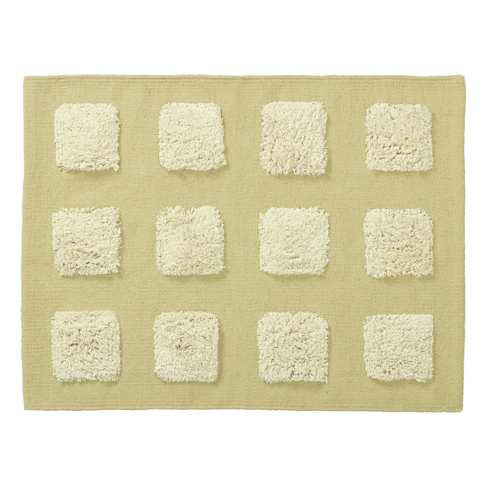 limey green textrued bath rug on a white background.
