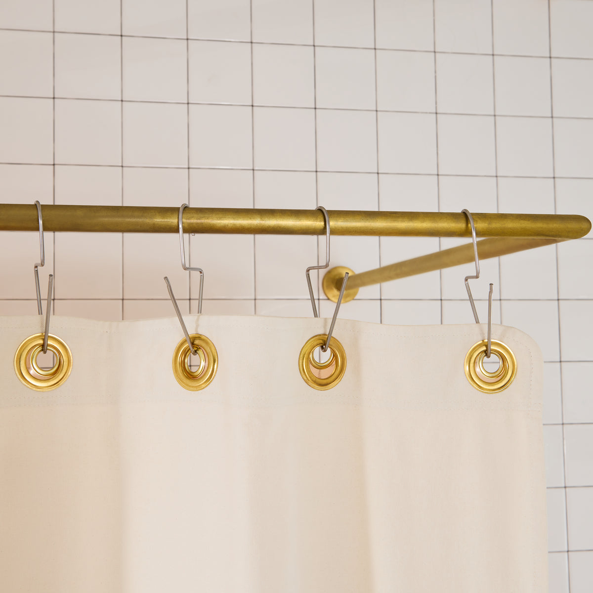 venice hook in stainless steel on brass rod