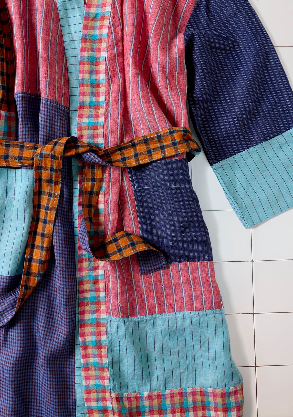 Candy Robe Linen Bathrobe | End Bits Candy Upcycled Robe | Quiet Town