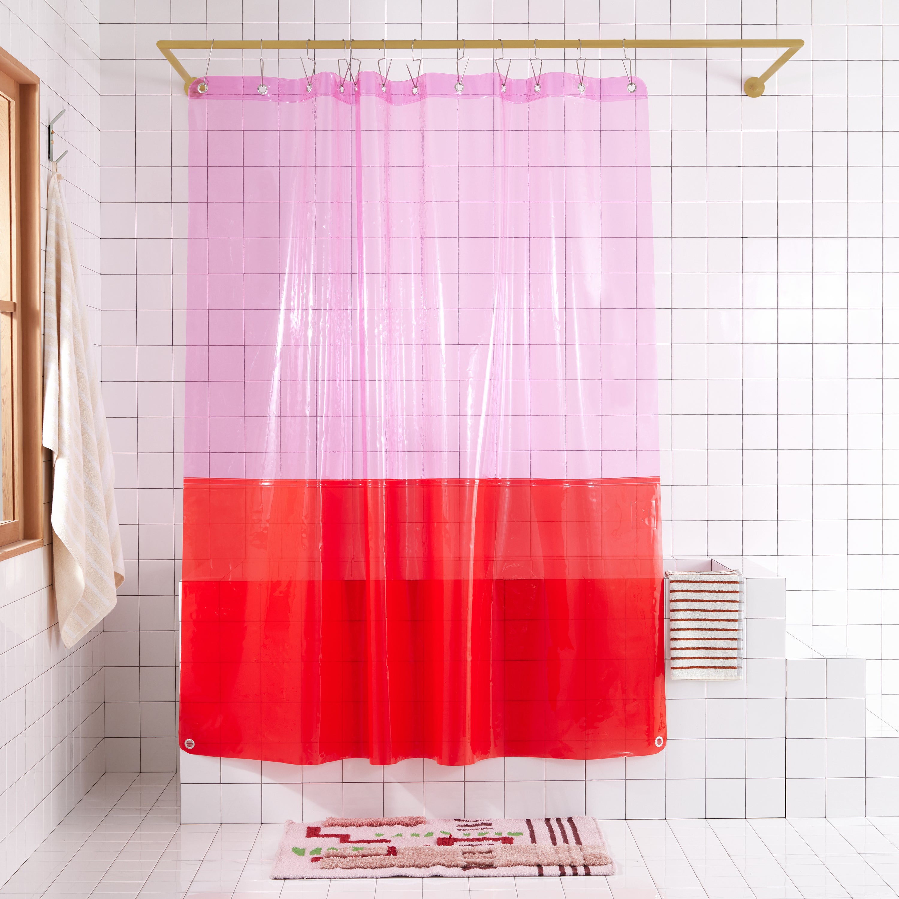 Sun Shower Orient Kiss | Pink Shower Curtain | Quiet Town