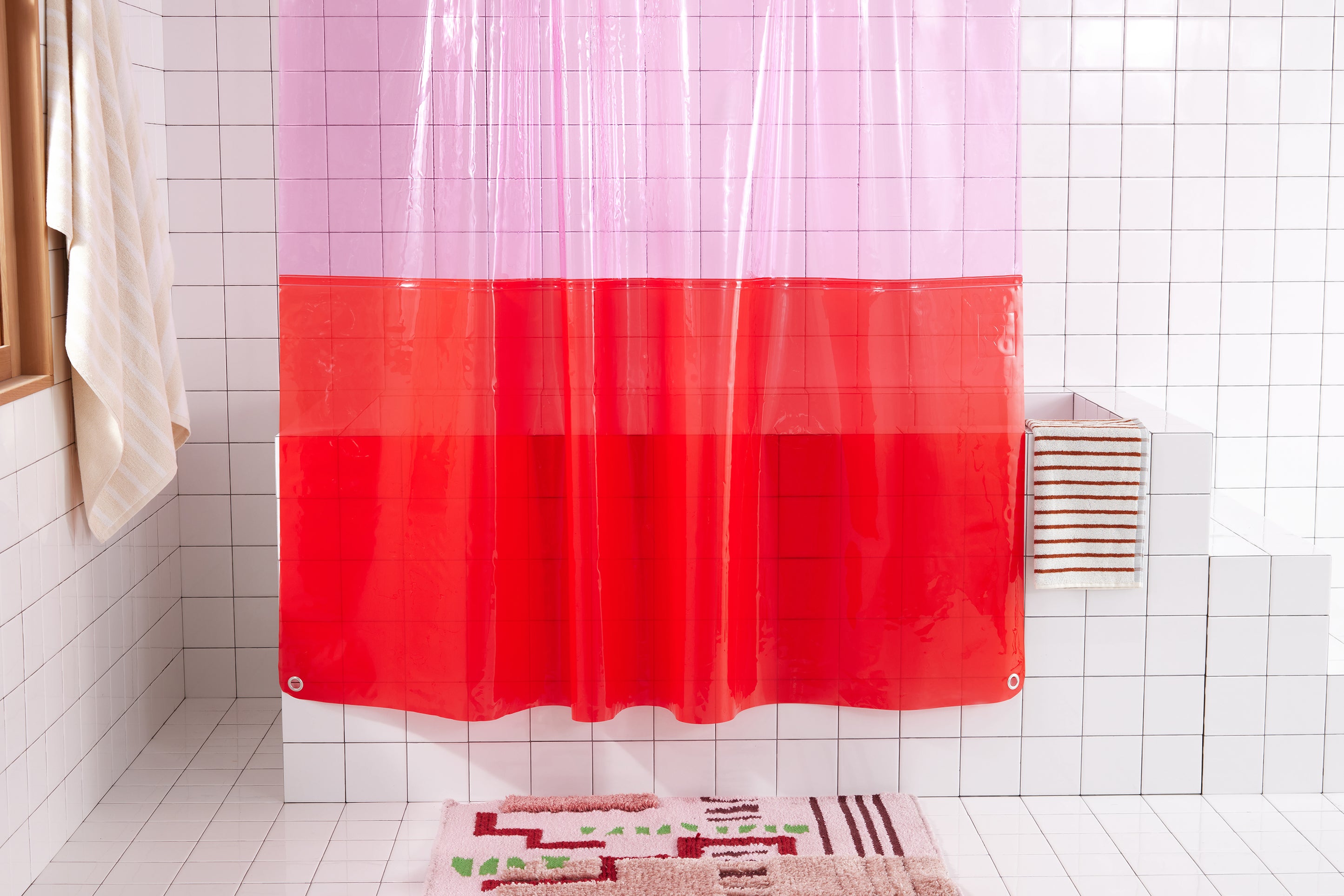 Sun Shower Orient Kiss | Pink Shower Curtain | Quiet Town