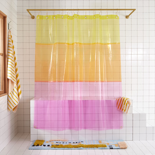 Sun Shower Lido Pop detail view of front of curtain