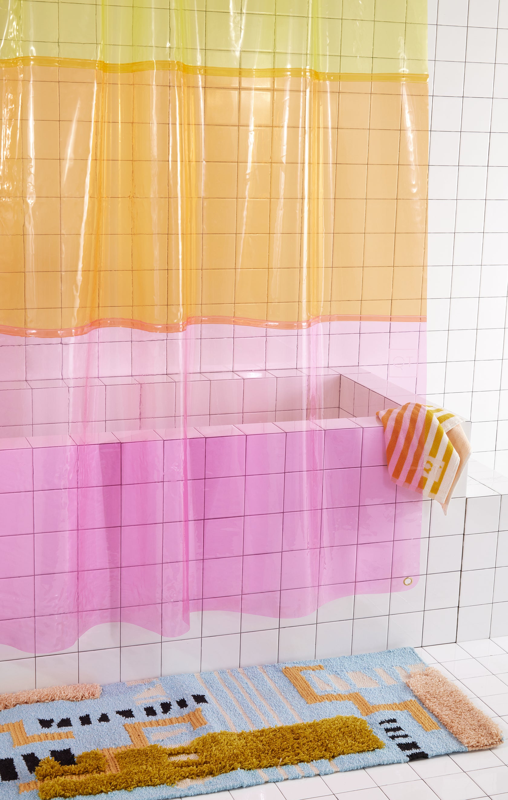 Sun Shower Lido Pop | Pink Shower Curtain | Quiet Town