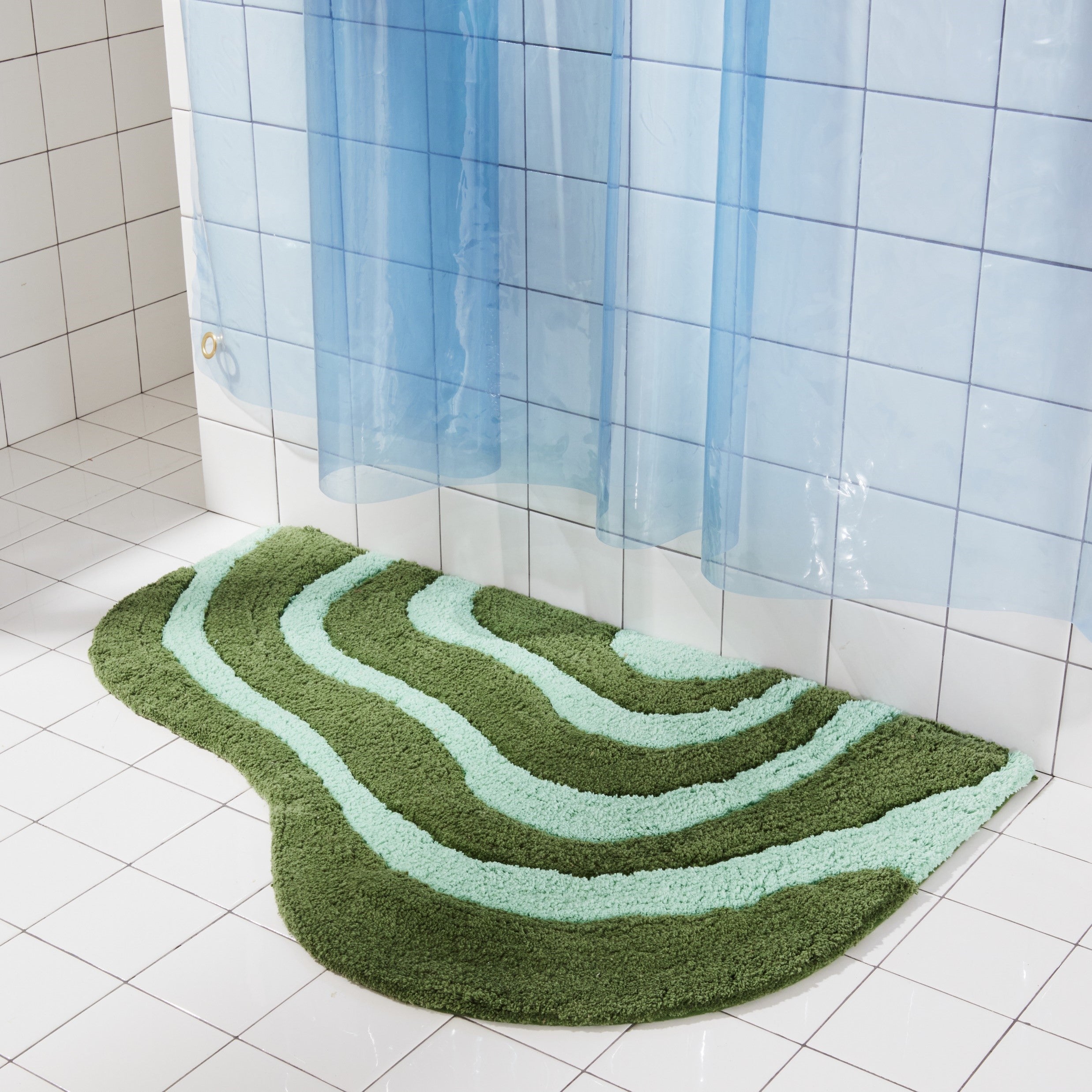 Cold Town Rug Lost Coast Grass | Green Cotton Bath Rug | Quiet Town