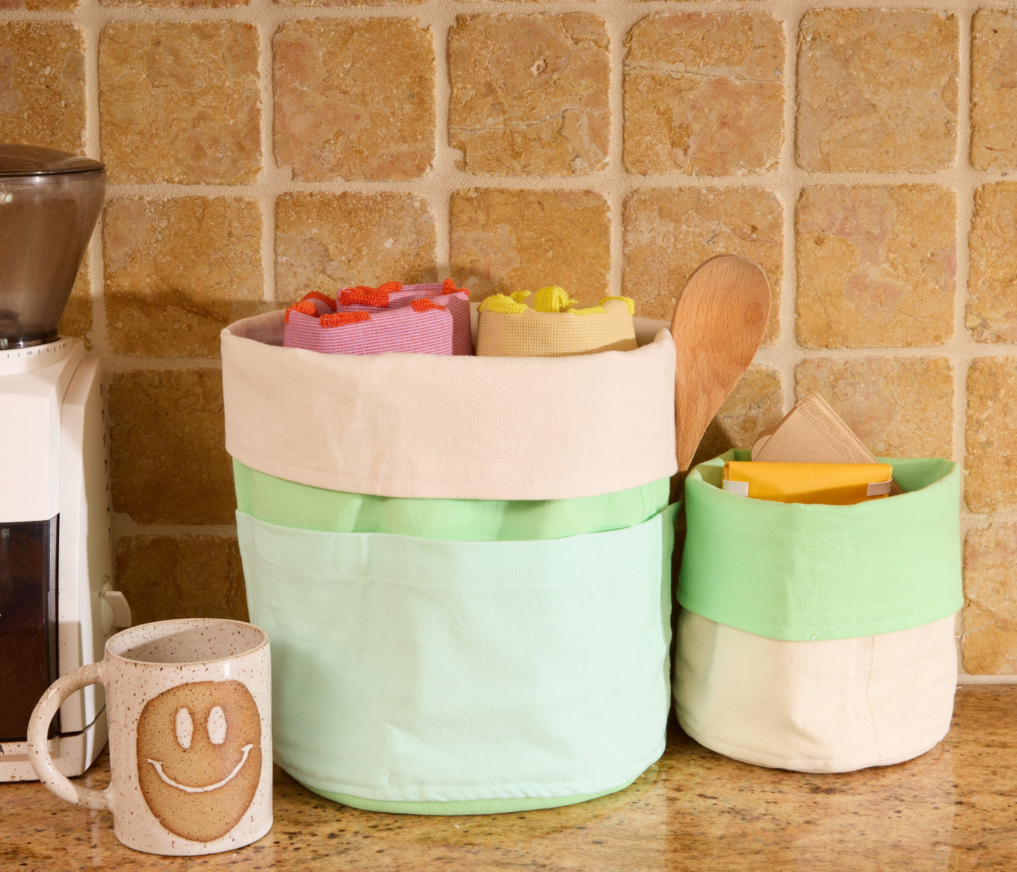 Re:Canvas Cucumber Reversible Stash Bin Set