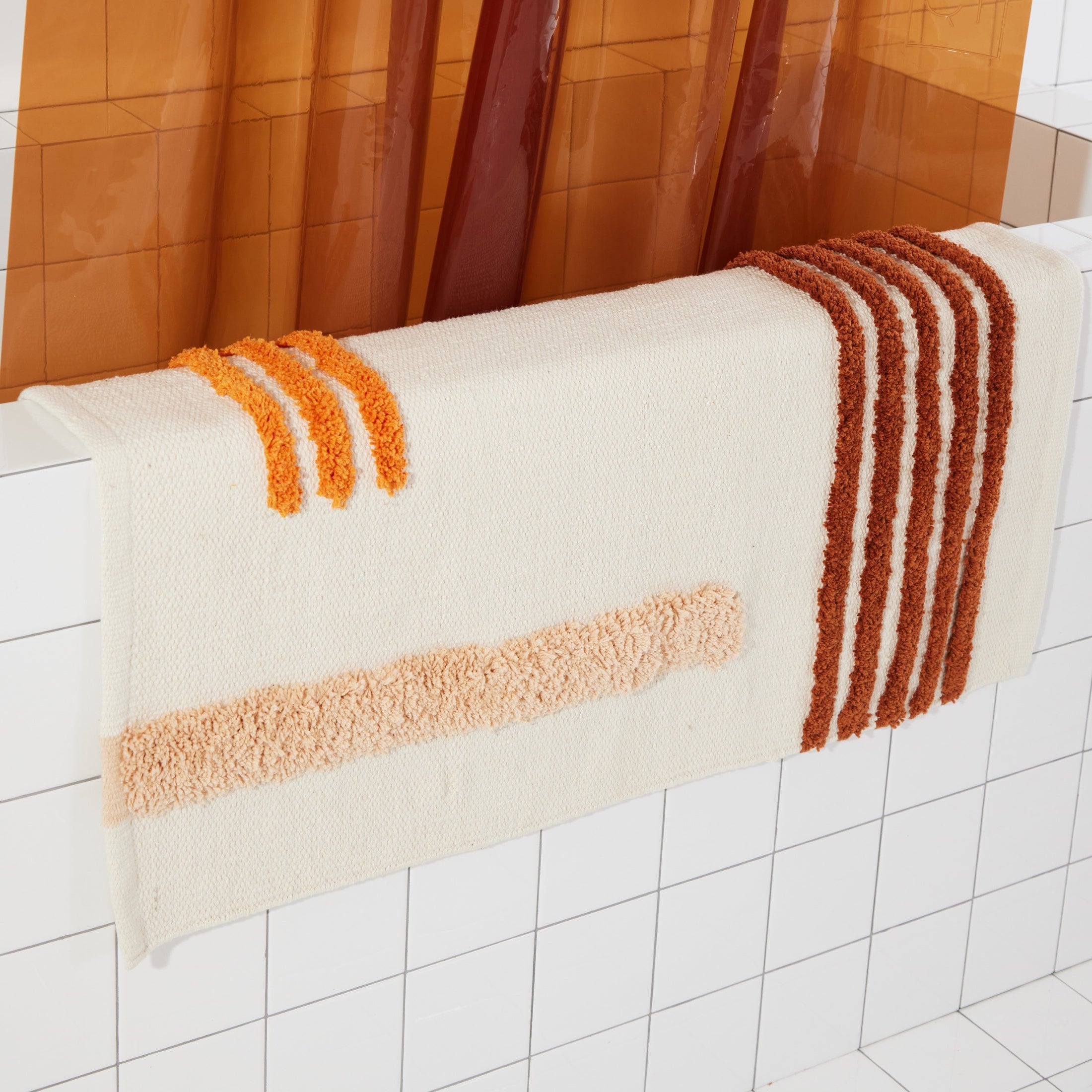 Reyes Clay | Orange Cotton Bath Rug | Quiet Town