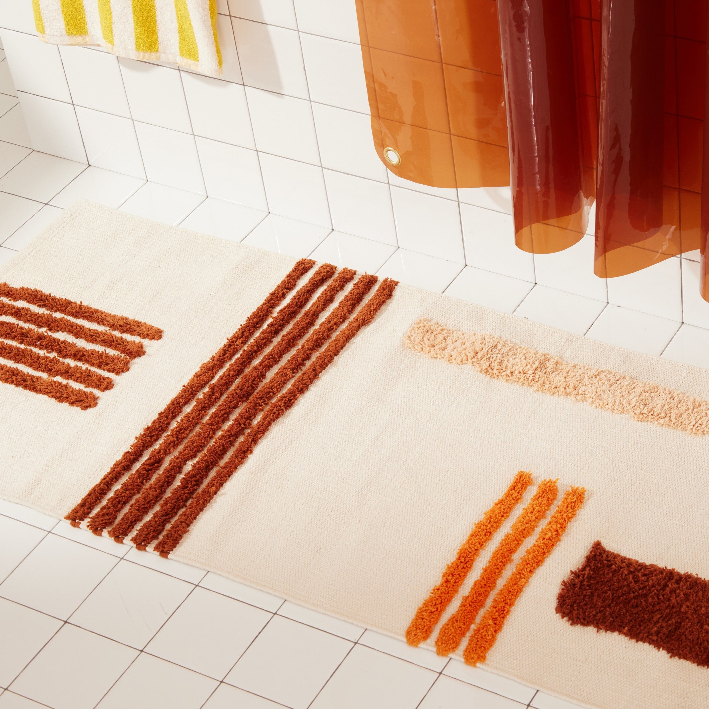 Reyes Clay | Orange Cotton Bath Rug | Quiet Town