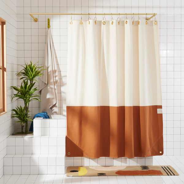 Orange and grey shower curtain hotsell