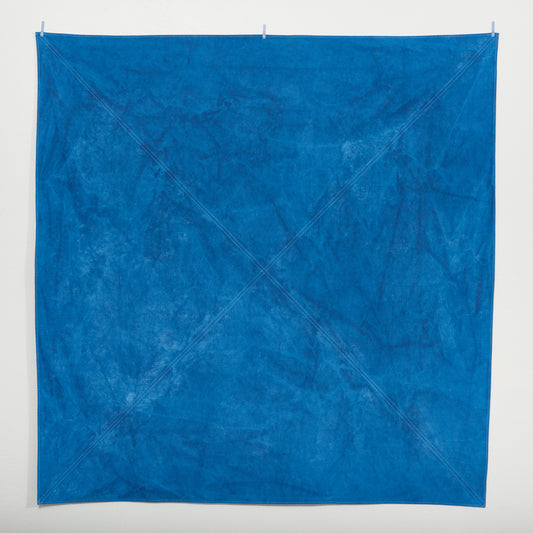Naturally Dyed Tablecloth for 4 in Indigo