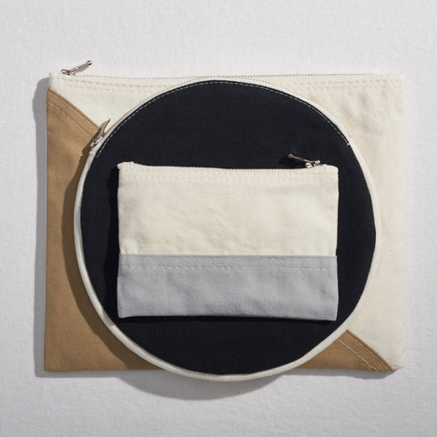 Re:canvas "Threes" Pouch in Driftwood