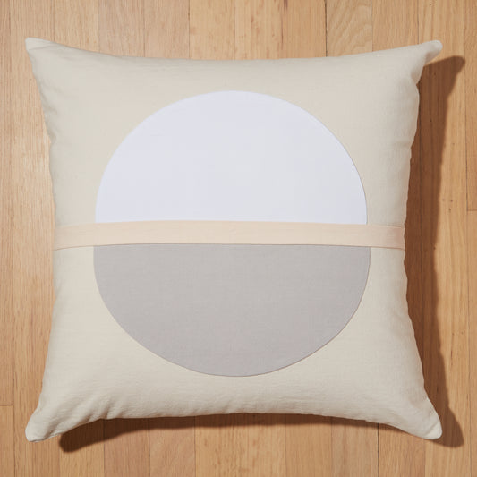 Re:Canvas Arco Sand Square Pillow Top shot on floor