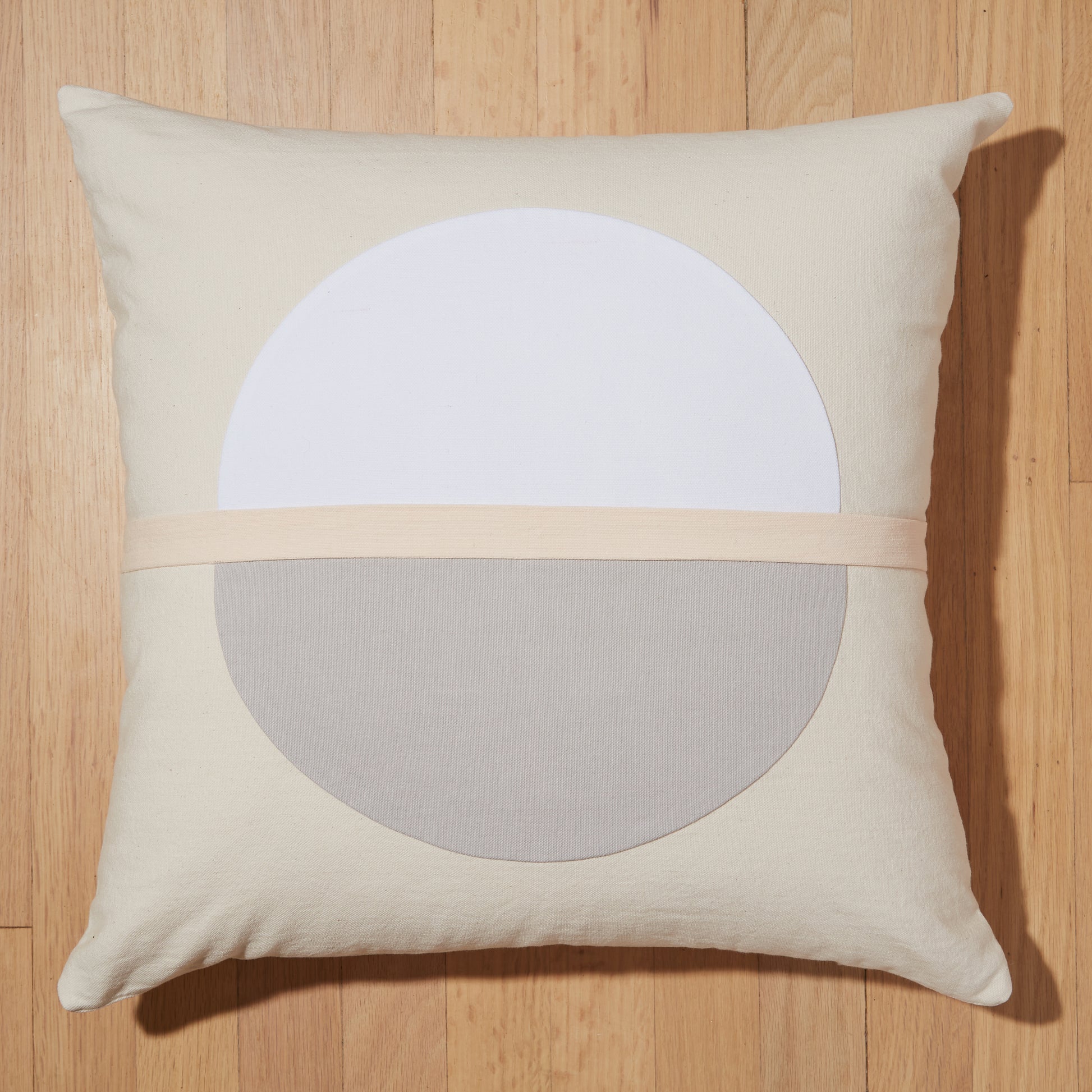 Re:Canvas Arco Sand Square Pillow Top shot on floor