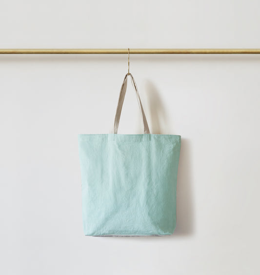 Re:Canvas Tote Mint front view hanging on rod