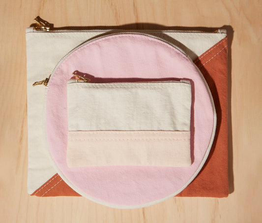 Re:Canvas "Threes" Pouch in Sunset