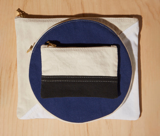 Re:Canvas "Threes" Pouch in Dusk stacked