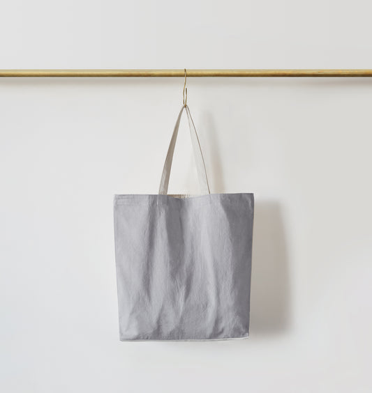 Re:Canvas Tote Driftwood front view hanging on rod