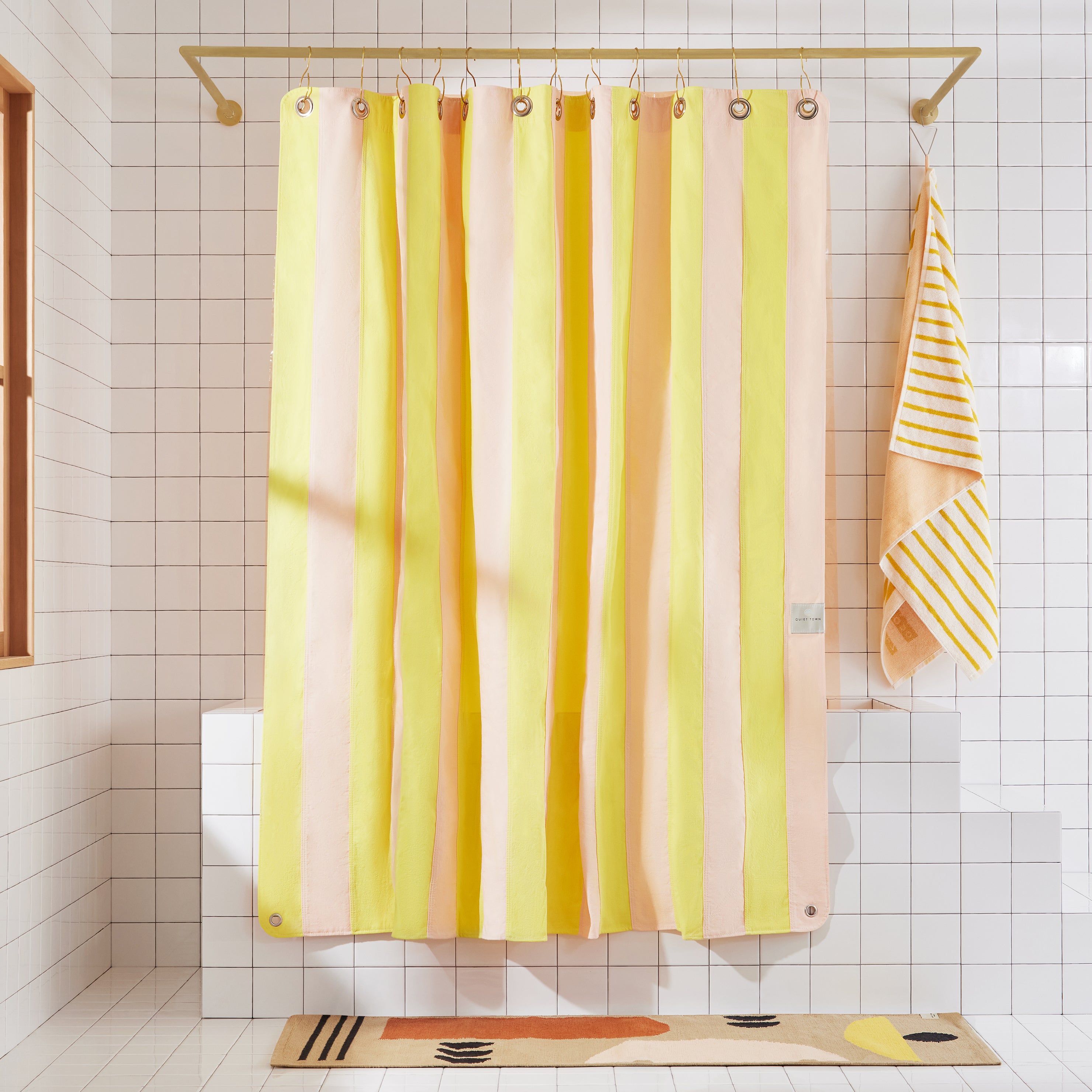 Catalina Beach Ball | Yellow Shower Curtain | Quiet Town